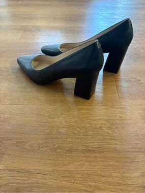 Nordstrom Black Block Heel Pointed Pumps